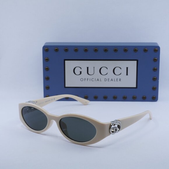 Final Price! Gucci GG1662SA 004 Ivory Grey Sunglasses - Picture 1 of 11